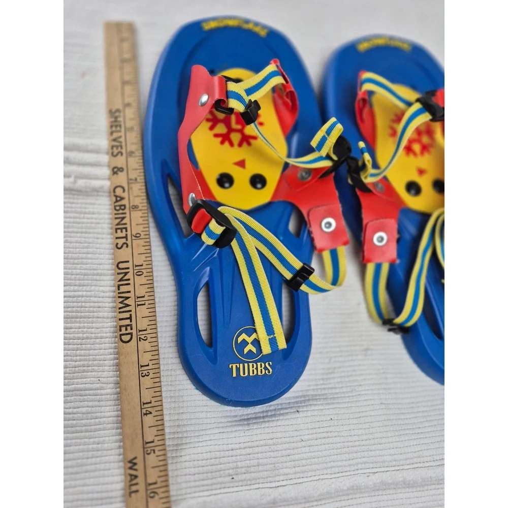 Tubbs Snowflake Kids Snowshoes Blue Red Yellow Adjustable Straps‎ 13.5 Inch